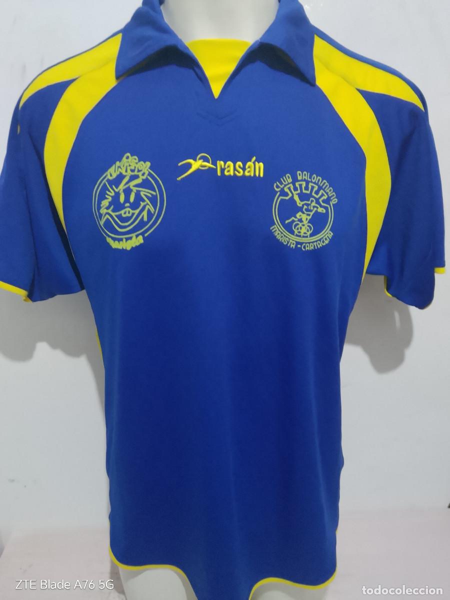Coleccionismo deportivo: Balonmano maristas Cartagena camiseta shirt rasan vintage handbol L 60cts