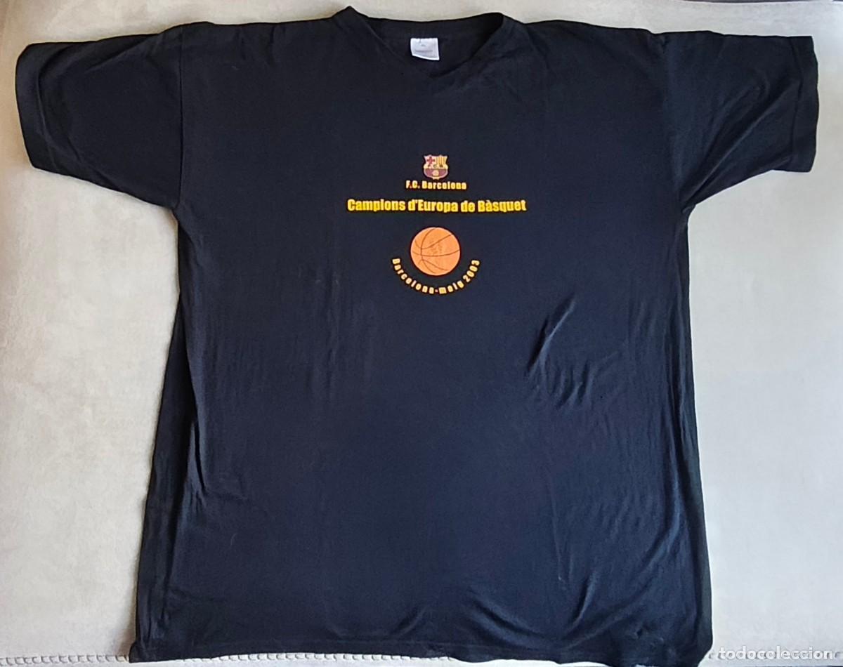 Coleccionismo deportivo: CAMISETA DE MANGA CORTA DEL FC BARCELONA: CAMPIONS D' EUROPA DE B&Agrave;SQUET MAIG 2003 &middot; 100 % ALGOD&Oacute;N