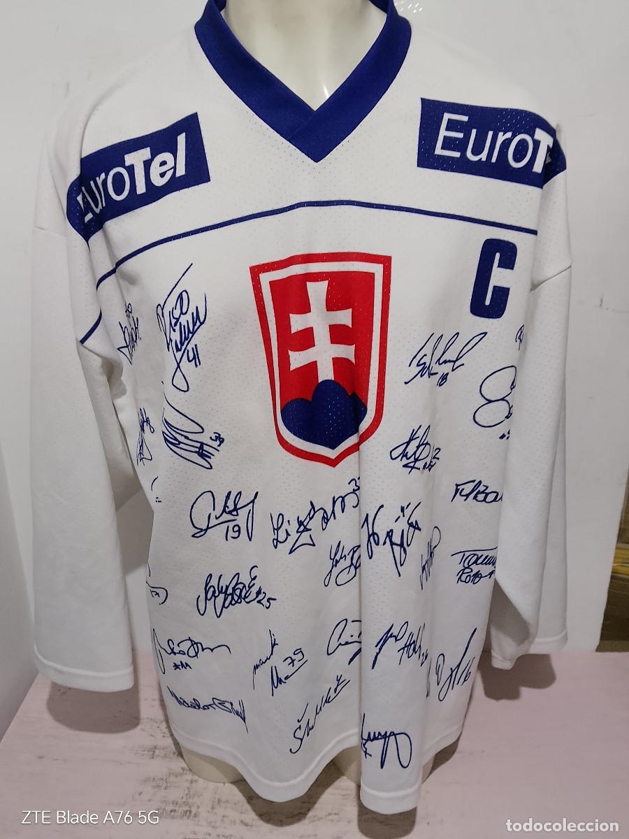 Coleccionismo deportivo: Miroslav &Scaron;atan Slovakia Ice hockey shirt jersey camiseta slovak legend player USA xl 72cts