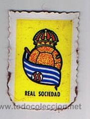 Sports collectibles: pegatina con escudo de la real socidad antiguo