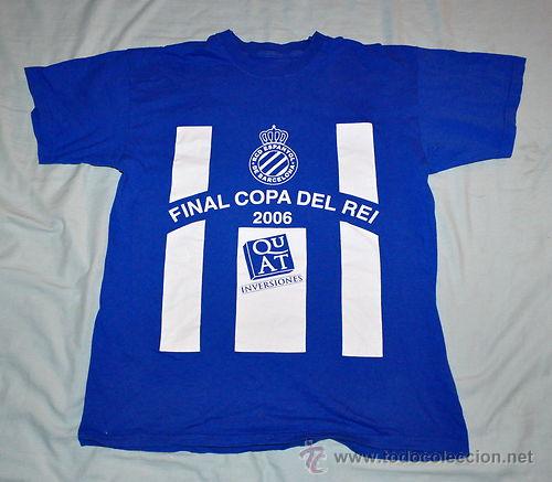 Colecionismo desportivo: Camiseta del R.C.D.Espa&ntilde;ol de la final de la copa del Rey de 2.006