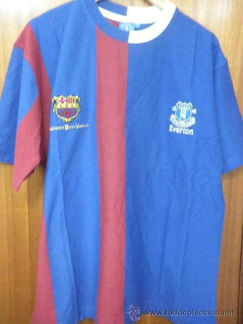 Sports collectibles: Camiseta partido ben&eacute;fico veteranos Everton y FC Barcelona - Edici&oacute;n limitada - Bar&ccedil;a - Rareza