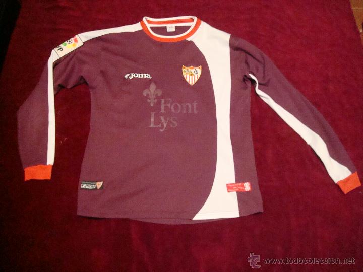 Collezionismo sportivo: sevilla match worn david segunda equipacion marca joma talla l manga larga dificil