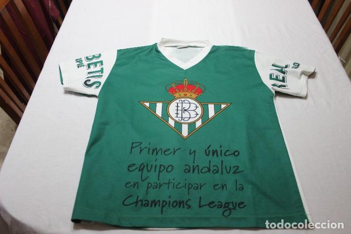 Collezionismo sportivo: CAMISETA DE FUTBOL DEL REAL BETIS CHAMPIONS LEAGUE SENTIR LUCHAS GANAR T/ 14 A&Ntilde;OS SHIRT
