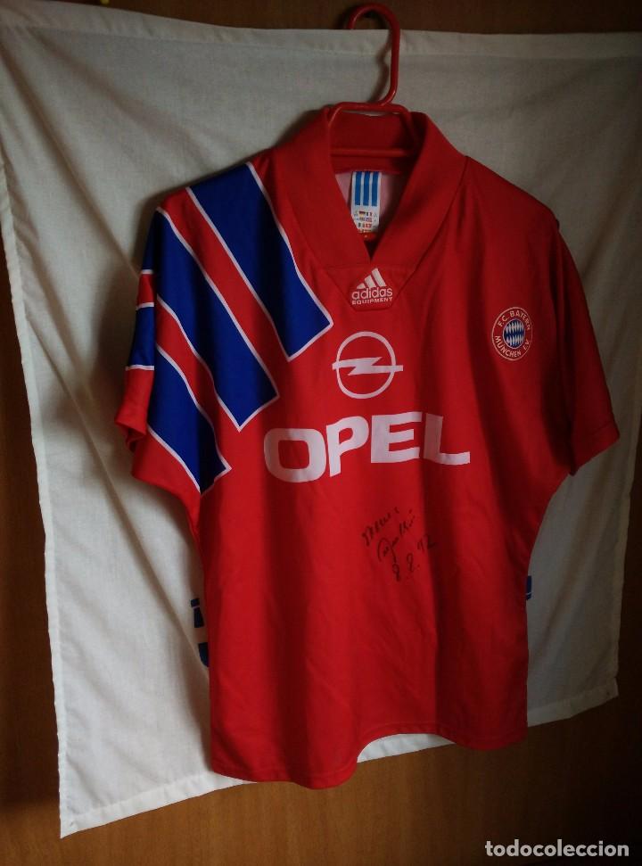 Colecionismo desportivo: Original | Futbol | Talla S | Camiseta del Bayern de Munich #5 y firmada a&ntilde;os 90
