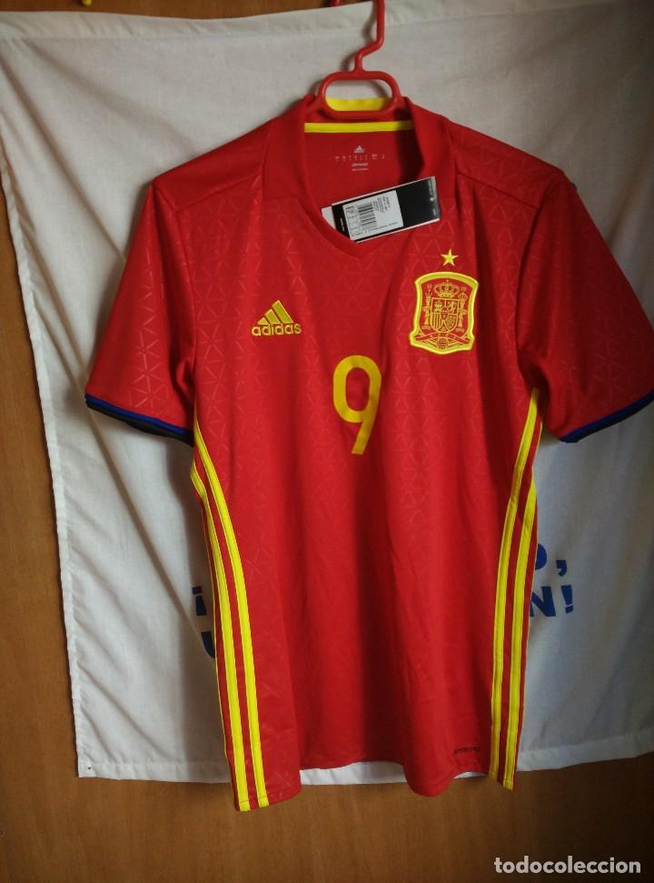 Sports collectibles: Nueva a estrenar y Original | Futbol | Talla S | Camiseta de Espa&ntilde;a #9 (solo en el frontal)
