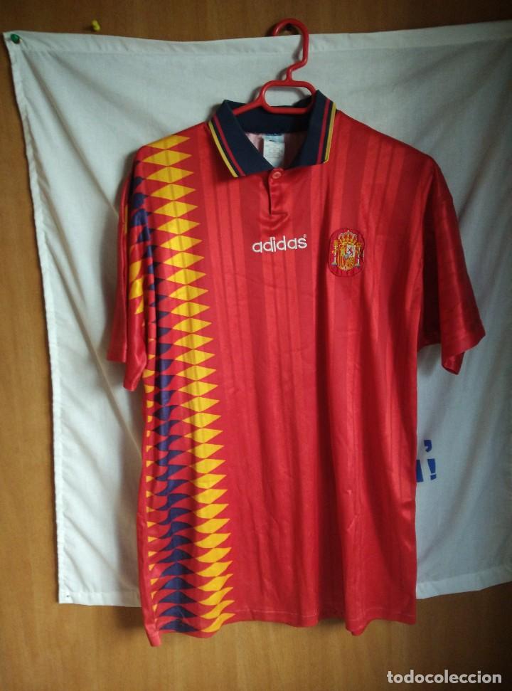 Coleccionismo deportivo: Original | Futbol | Talla L | Camiseta de Espa&ntilde;a a&ntilde;os 90