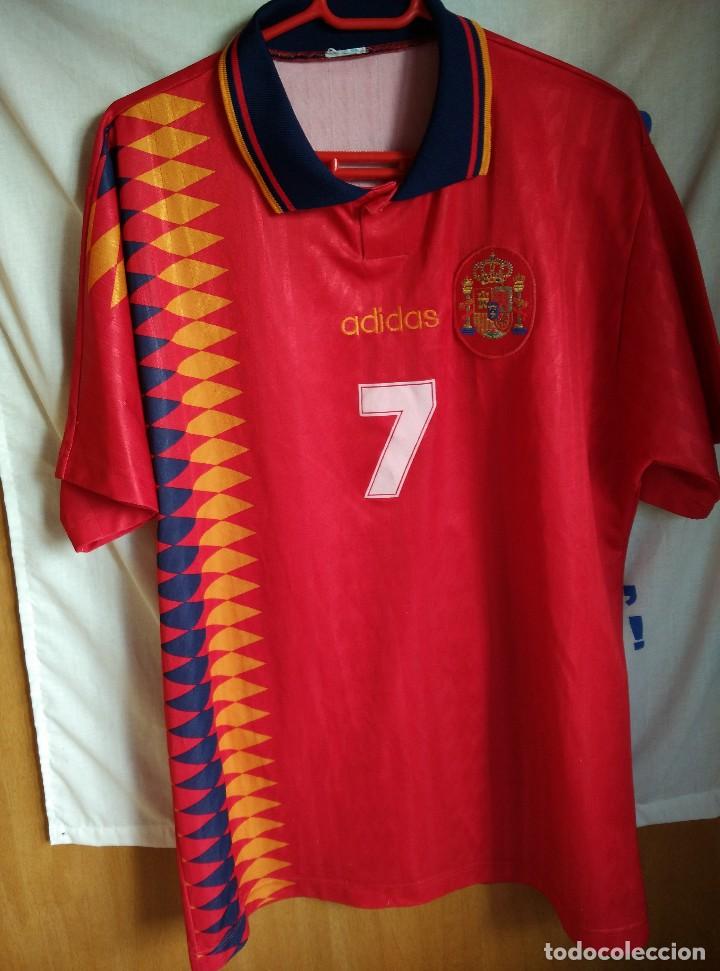 Coleccionismo deportivo: Original | Futbol | Talla XL | Camiseta de Espa&ntilde;a #7 a&ntilde;os 90