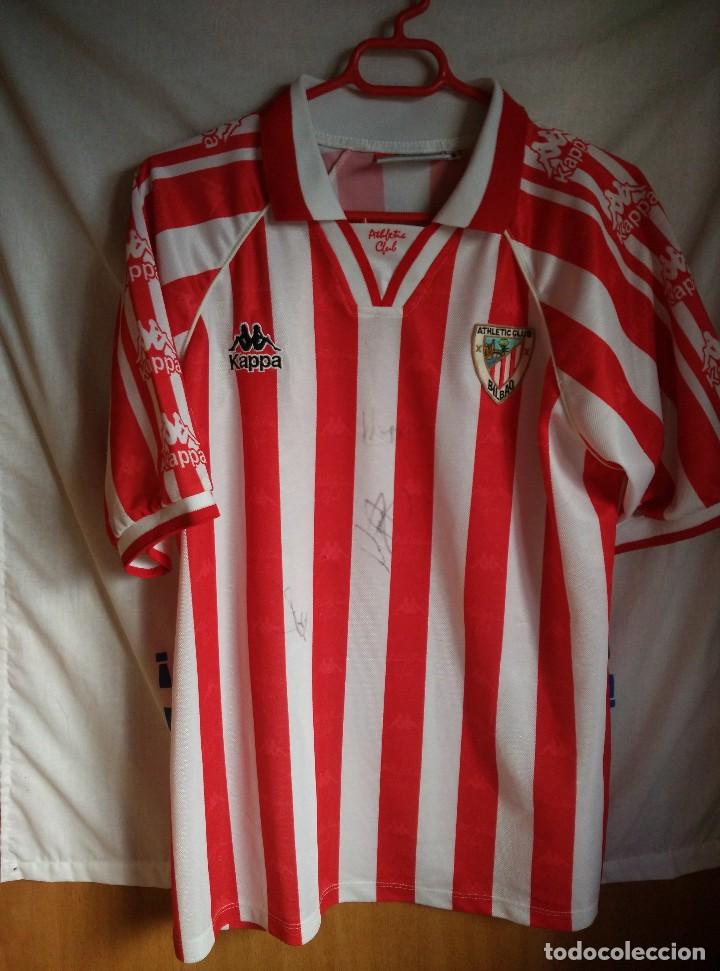Colecionismo desportivo: Original | Futbol | Talla S | Camiseta del Athletic Club de Bilbao a&ntilde;os 90 - con firmas