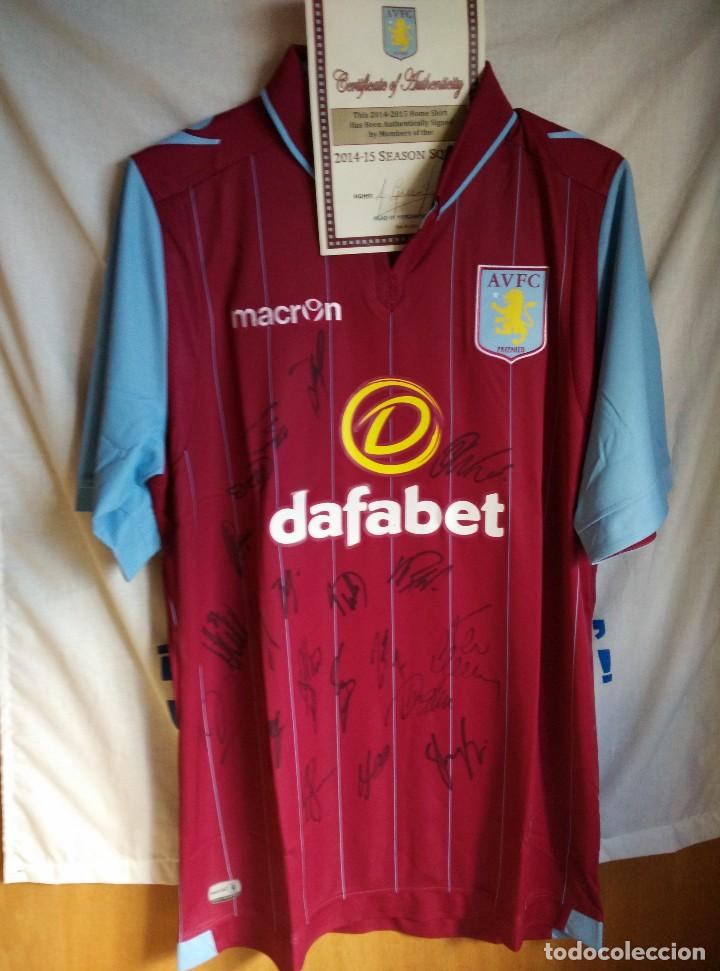 Sports collectibles: Original | Futbol | Talla XL | Camiseta del Aston Villa firmada por la plantila (y autentificacion)