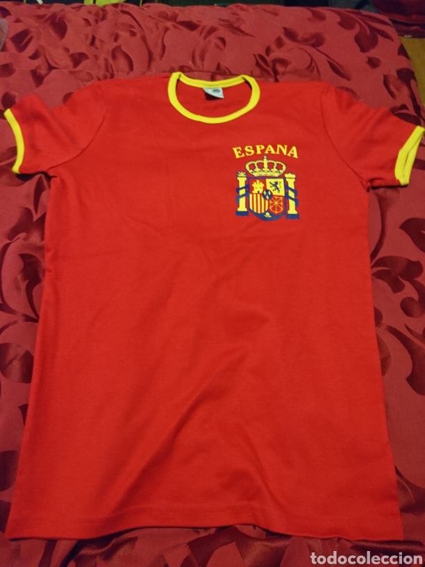 Colecionismo desportivo: Camiseta de vintage de Espa&ntilde;a talla L