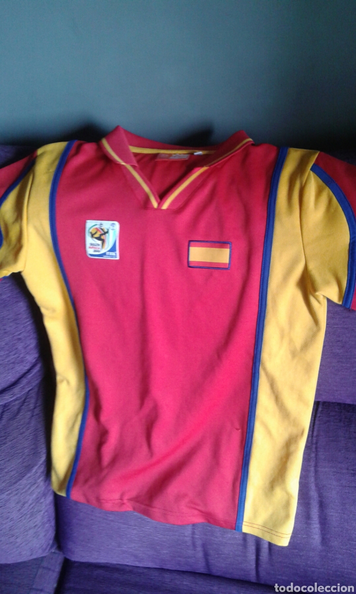 Colecionismo desportivo: Camiseta de f&uacute;tbol de la selecci&oacute;n espa&ntilde;ola,soutth &Aacute;frica ( talla 158-164 ).