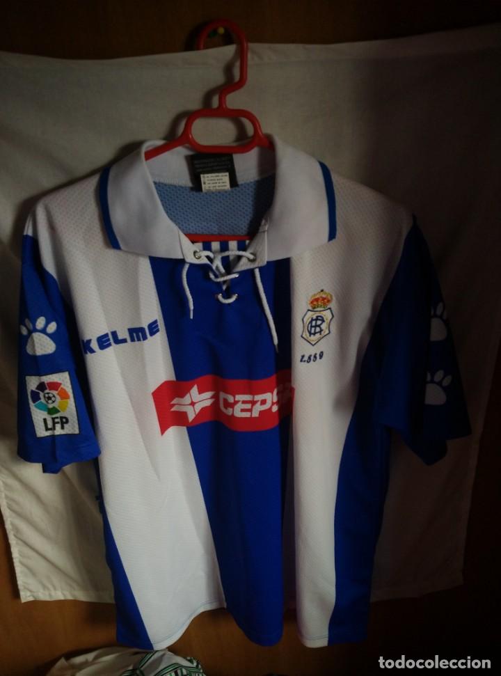 Sports collectibles: Original | Camiseta de Futbol | Talla L | Recreativo de Huelva - #16 MARCELINO - MATCH WORN