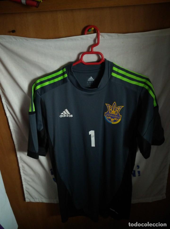 Sports collectibles: Original | Camiseta de Futbol | Talla L | Seleccion de Ucrania - #1 - MATCH WORN