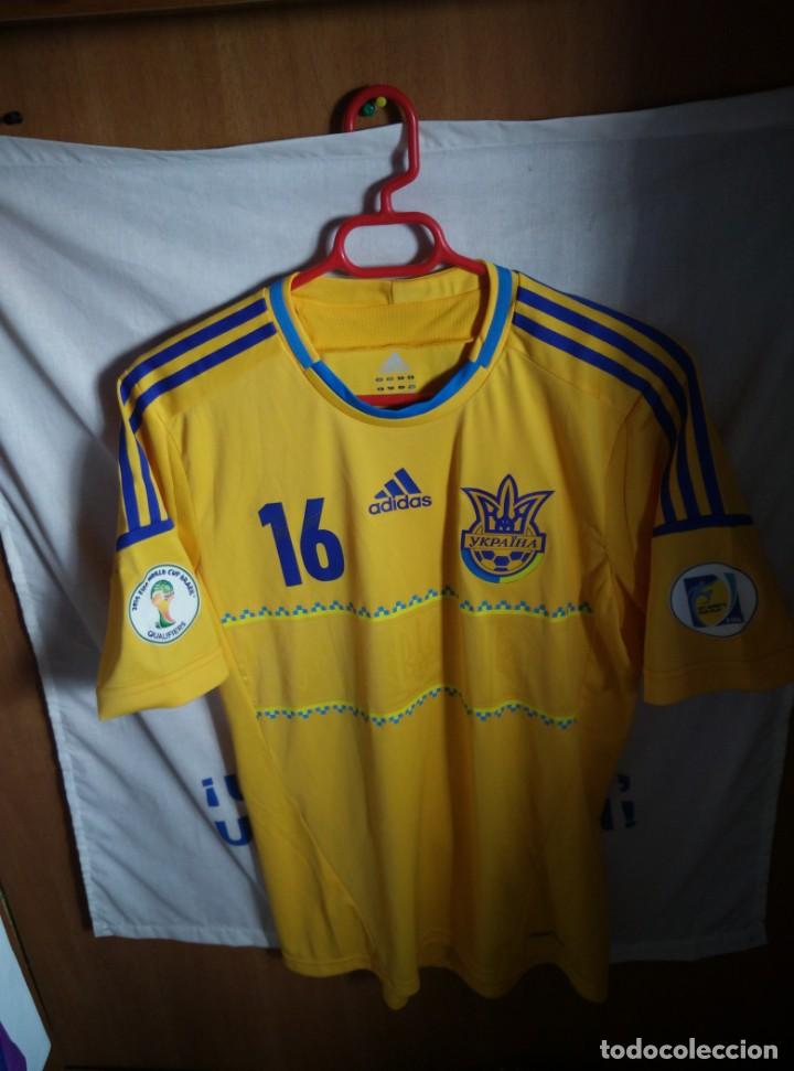Coleccionismo deportivo: Original | Camiseta de Futbol | Talla M | Seleccion de Ucrania - 16 VITALII MANDZIUK - MATCH WORN