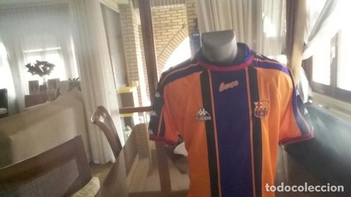 Colecionismo desportivo: CAMISETA ANTIGUA BARCELONA A&Ntilde;OS 90. 2 EQUIPACION CHAMPIONS 98