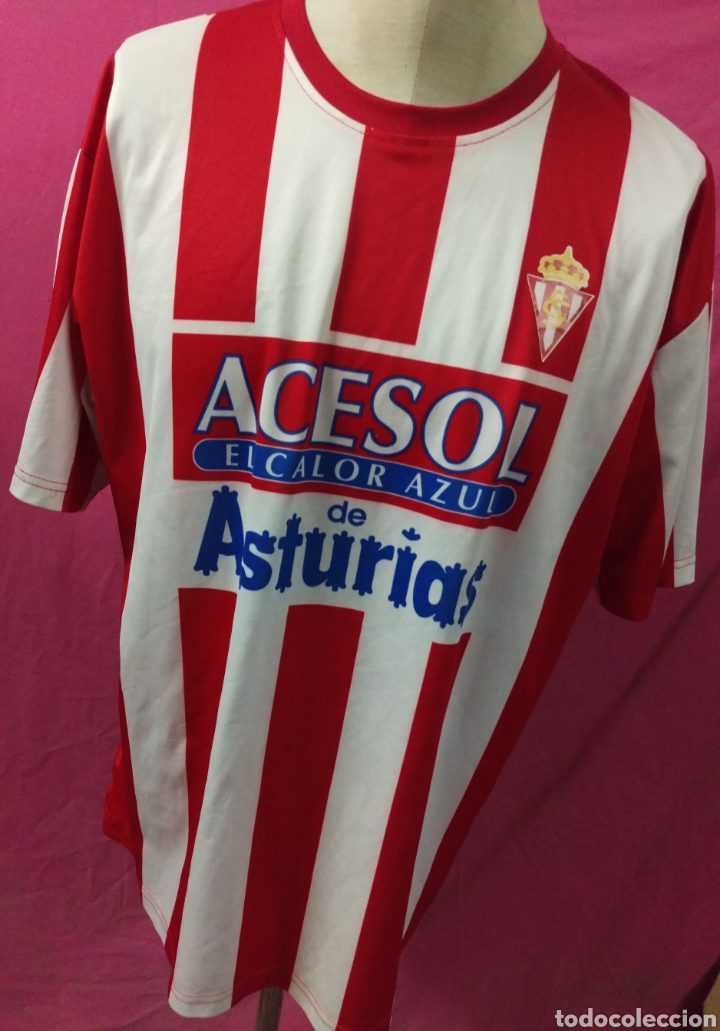 Coleccionismo deportivo: Camiseta futbol original JOLUVI - SPORTING DE GIJON - ACESOL. talla XL