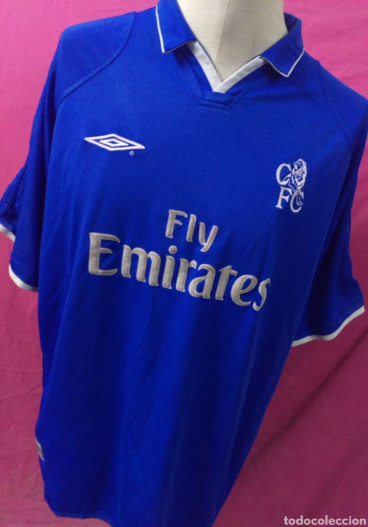 Coleccionismo deportivo: Camiseta futbol original UMBRO CHELSEA publicidad FLY EMIRATES