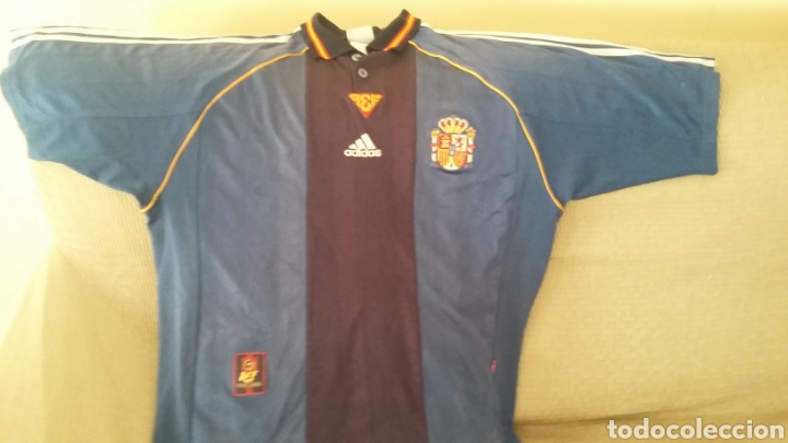 Coleccionismo deportivo: Camiseta selecci&oacute;n espa&ntilde;ola mundial 98. Talla L.