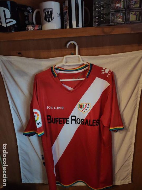 Coleccionismo deportivo: Original | Camiseta de Futbol | Talla XL | Rayo Vallecano - 28 Akieme - match worn
