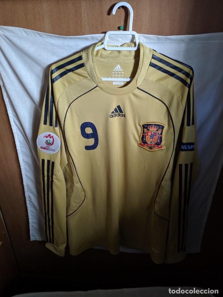 Colecionismo desportivo: Original | Camiseta de Futbol | Talla L | Seleccion de Espa&ntilde;a - 9 Fernando Torres player issue worn