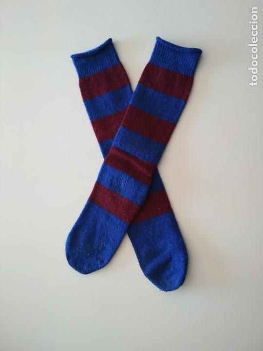 Coleccionismo deportivo: FUTBOL MEDIAS CALCETINES LARGOS NI&Ntilde;OS POCO USADOS BAR&Ccedil;A FC BARCELONA A&Ntilde;OS 80 VINTAGE