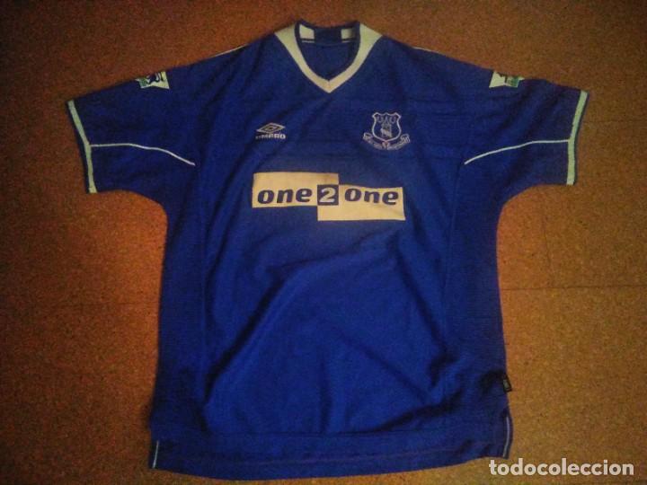 Colecionismo desportivo: Camiseta Everton n&ordm; 4 Gough