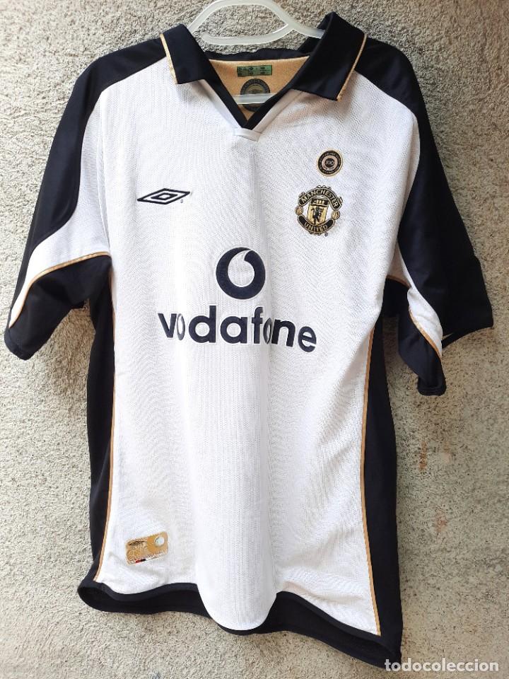 Coleccionismo deportivo: CAMISETA ORIGINAL CONMEMORATIVA CENTENARIO MANCHESTER UNITED. VERON 4. REVERSIBLE. TALLA L.