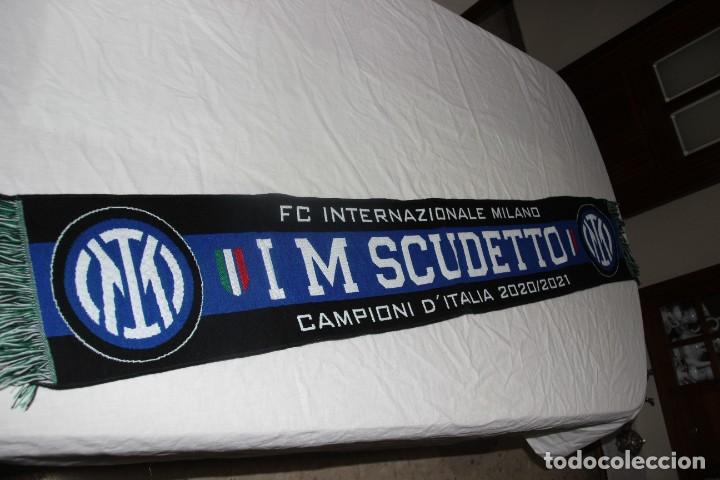 Coleccionismo deportivo: BUFANDA DEL INTER DE MILAN COMO CAMPEON DEL SCUDETTO EN A&Ntilde;O 2021 MUY COTIZADA