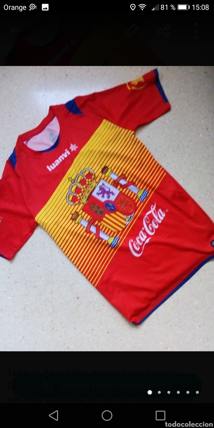 Coleccionismo deportivo: Camiseta f&uacute;tbol Espa&ntilde;a match worn 2012 rareza copa Coca-Cola Portugal talla m