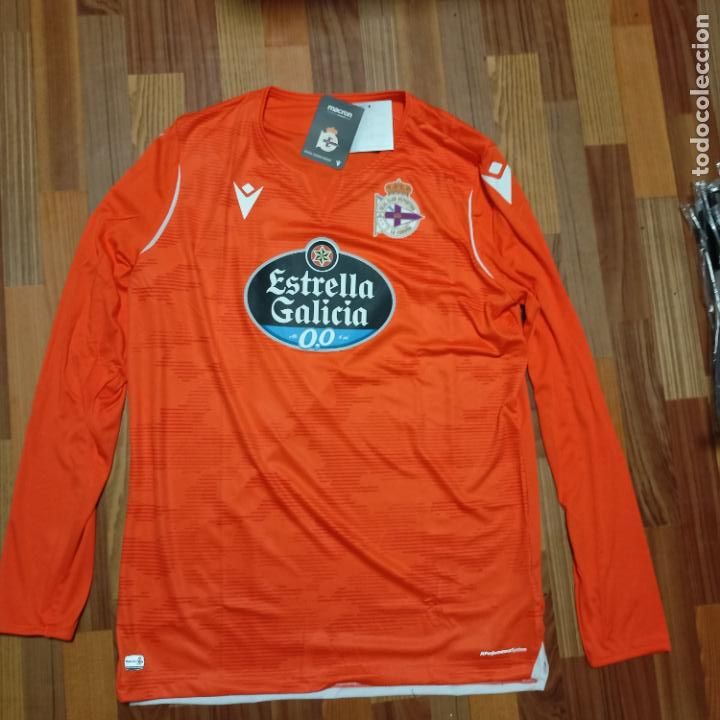 Sports collectibles: Camiseta portero deportivo de la Coru&ntilde;a macron talla XL 2019/20 con etiquetas nueva a estrenar