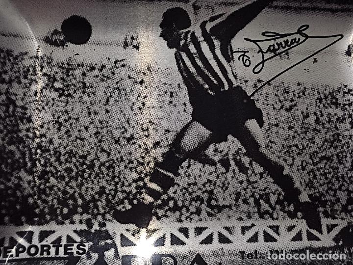 Coleccionismo deportivo: ZARRA FUTBOL CENCERO IMPRESO SERIGRAFIA ORIGINAL VINTAGE PROMO DEPORTES ZARRA 16 X 11 CMS ALUMINIO