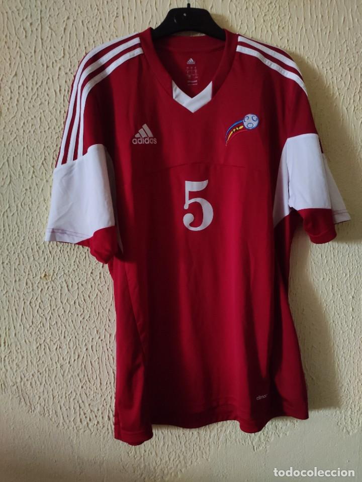 Sports collectibles: Camiseta de Futbol | Original | Talla L | Seleccion de Andorra - dorsal 5 - match worn