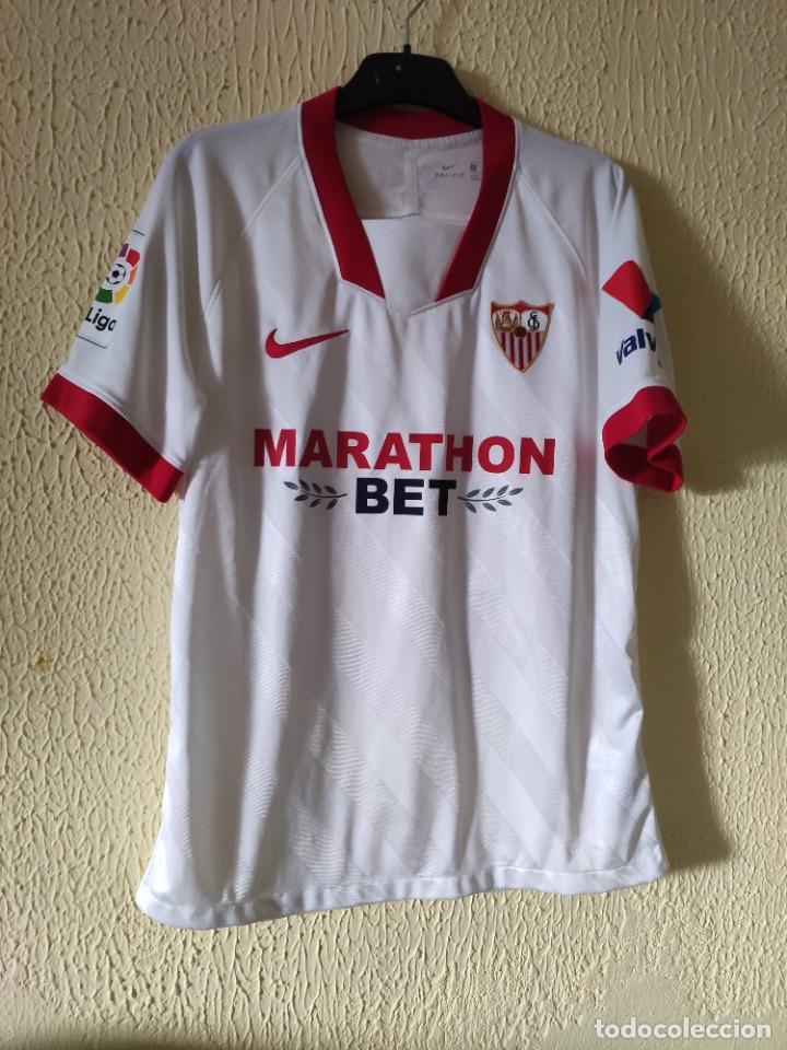 Sports collectibles: Camiseta de Futbol | Original | Talla M | Sevilla FC - 18 Escudero - match worn