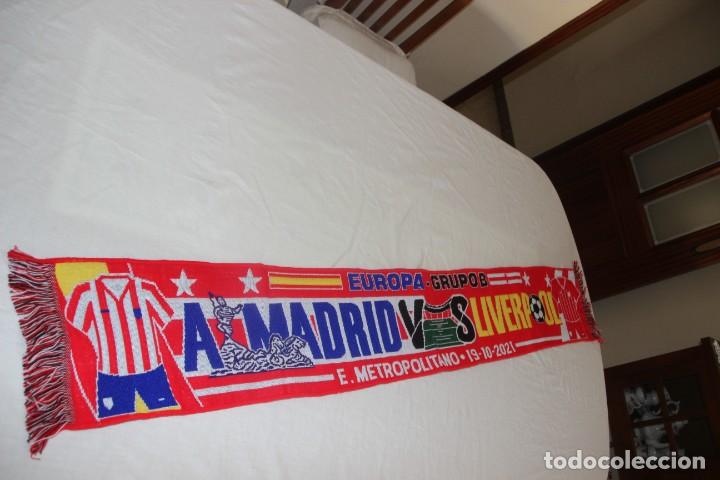 Coleccionismo deportivo: BUFANDA DE MATCH DE LA CHAMPIONS LEAGUE 2021 ENTRE ATLETICO DE MADRID Y LIVERPOOL F.C SCARF