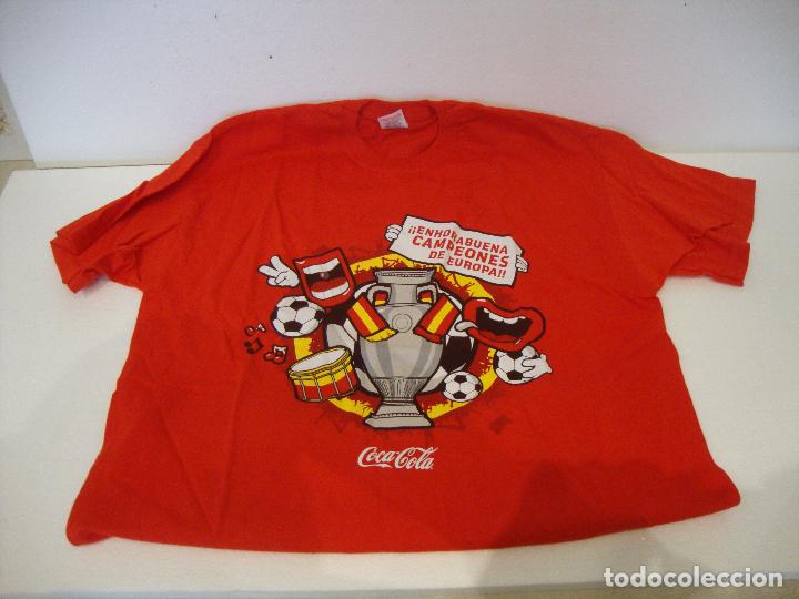Coleccionismo deportivo: CAMISETA COCA COLA CAMPEONES DE EUROPA ESPA&Ntilde;A