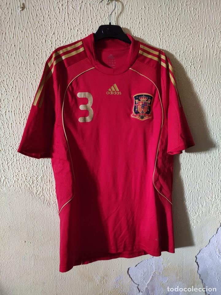 Colecionismo desportivo: Original | Camiseta Futbol shirt | Talla L | Seleccion de Espa&ntilde;a - dorsal 3 - match worn formotion