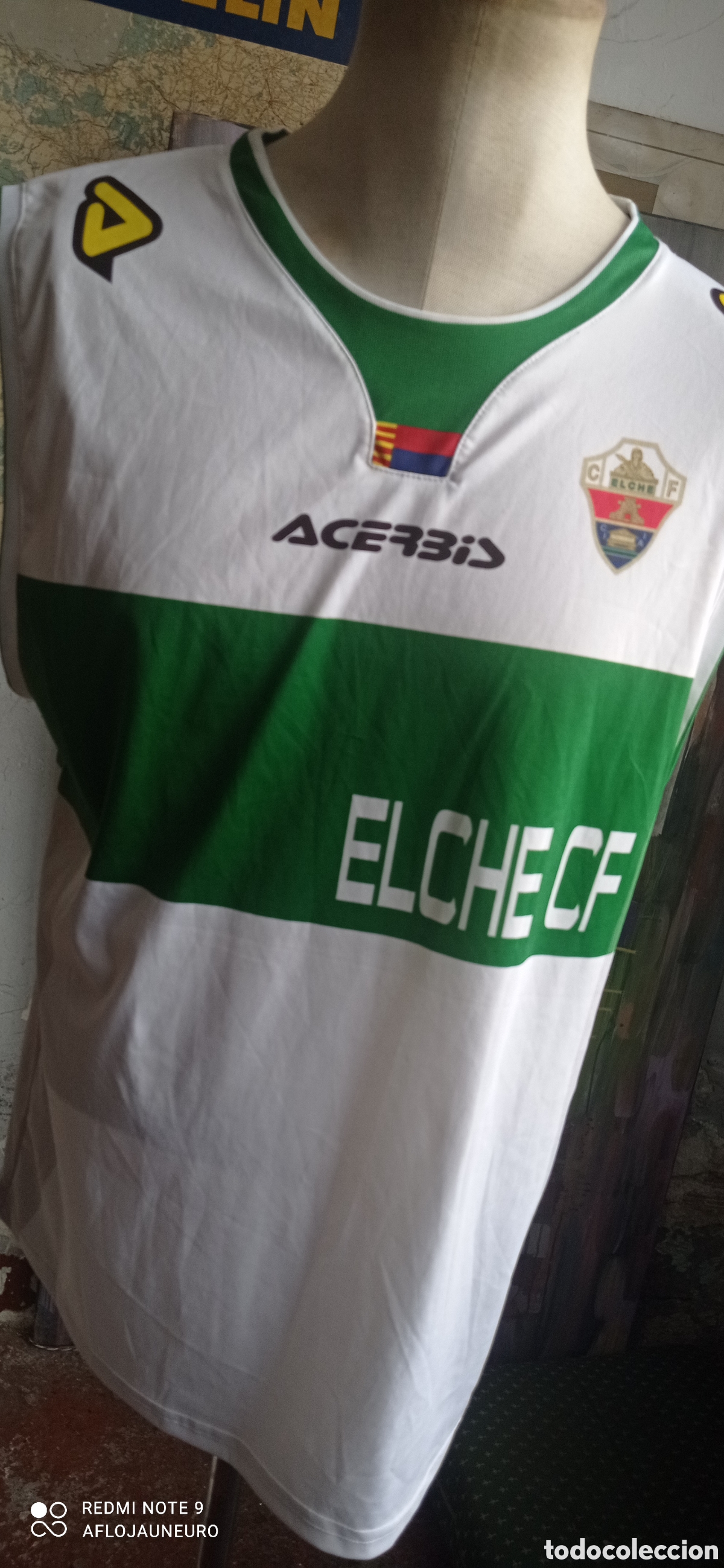 Sports collectibles: camiseta sin mangas futbol original ACERBIS . ELCHE C.F. Talla L