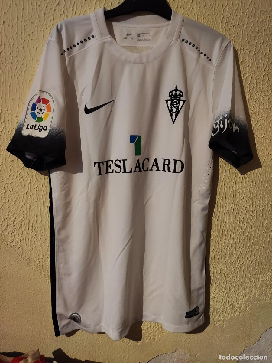 Sports collectibles: Original | Camiseta Futbol shirt | Talla M | Sporting de Gijon - dorsal 23 (Moi Gomez) - match worn