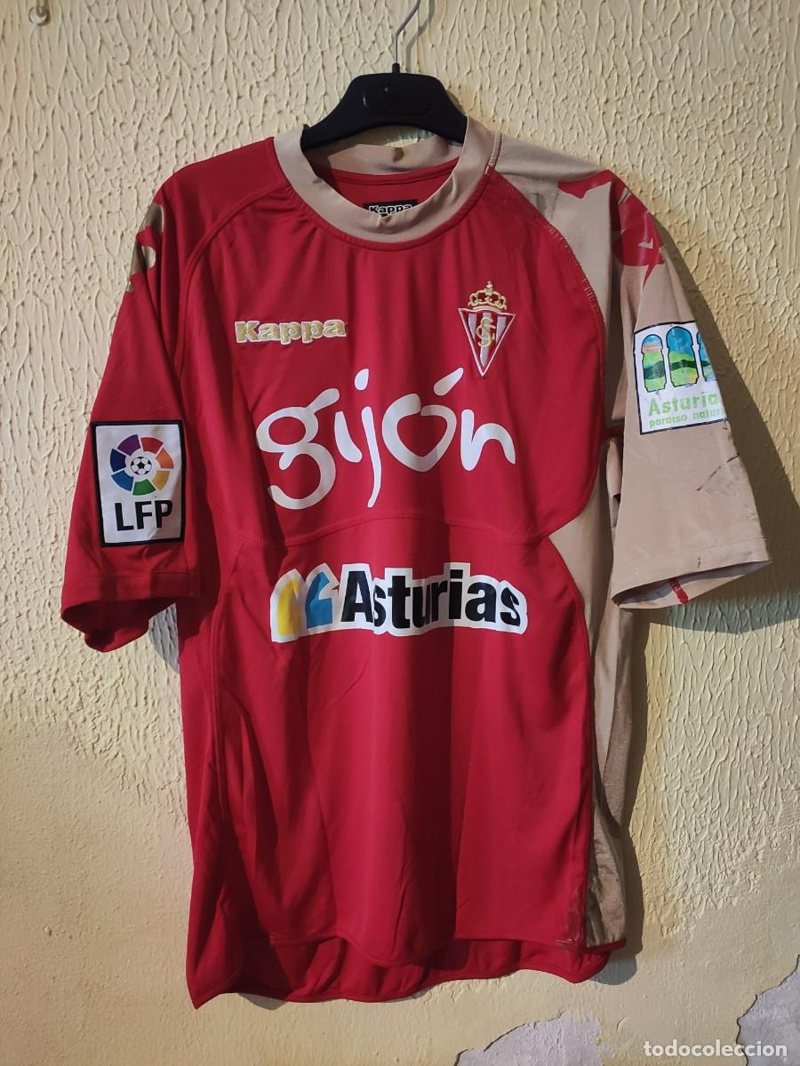 Sports collectibles: Original | Camiseta Futbol | Talla L | Sporting de Gijon - dorsal 28 - match worn