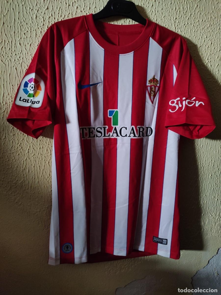 Sports collectibles: Match Worn - Original | Camiseta Futbol shirt | Talla M | Sporting de Gijon - 23 Moi Gomez