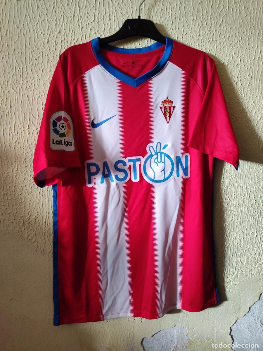 Sports collectibles: Match Worn - Original | Camiseta Futbol shirt | Talla L | Sporting de Gijon - 28 Pablo Fernandez