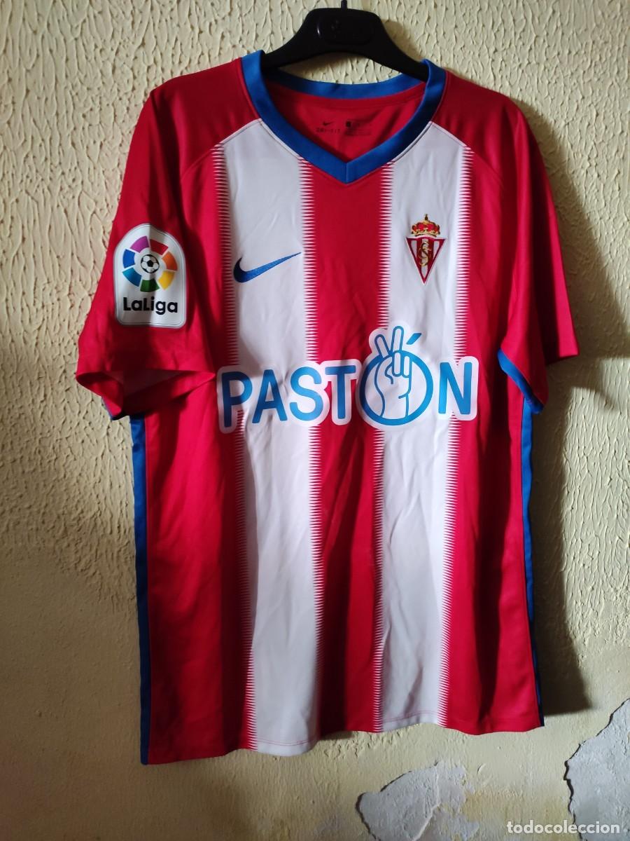 Sports collectibles: Match Worn - Original | Camiseta Futbol shirt | Talla L | Sporting de Gijon - 28 Pablo Fernandez