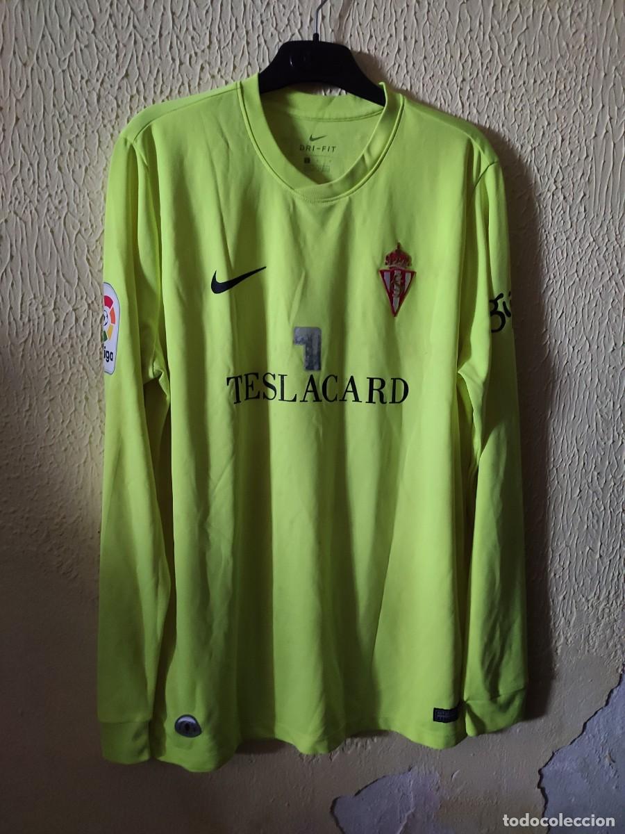 Sports collectibles: Match Worn - Original | Camiseta Futbol shirt | Talla L | Sporting de Gijon - 1 Oscar Whalley