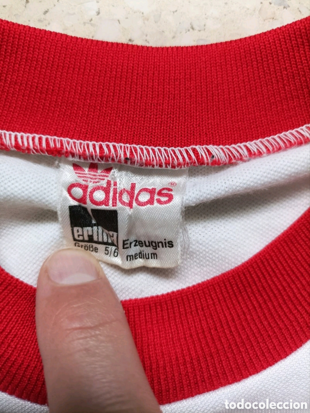 Coleccionismo deportivo: Camiseta futbol bayer munchen heinz rumenige 1976 visitante maillot oficial Adidas erima medium
