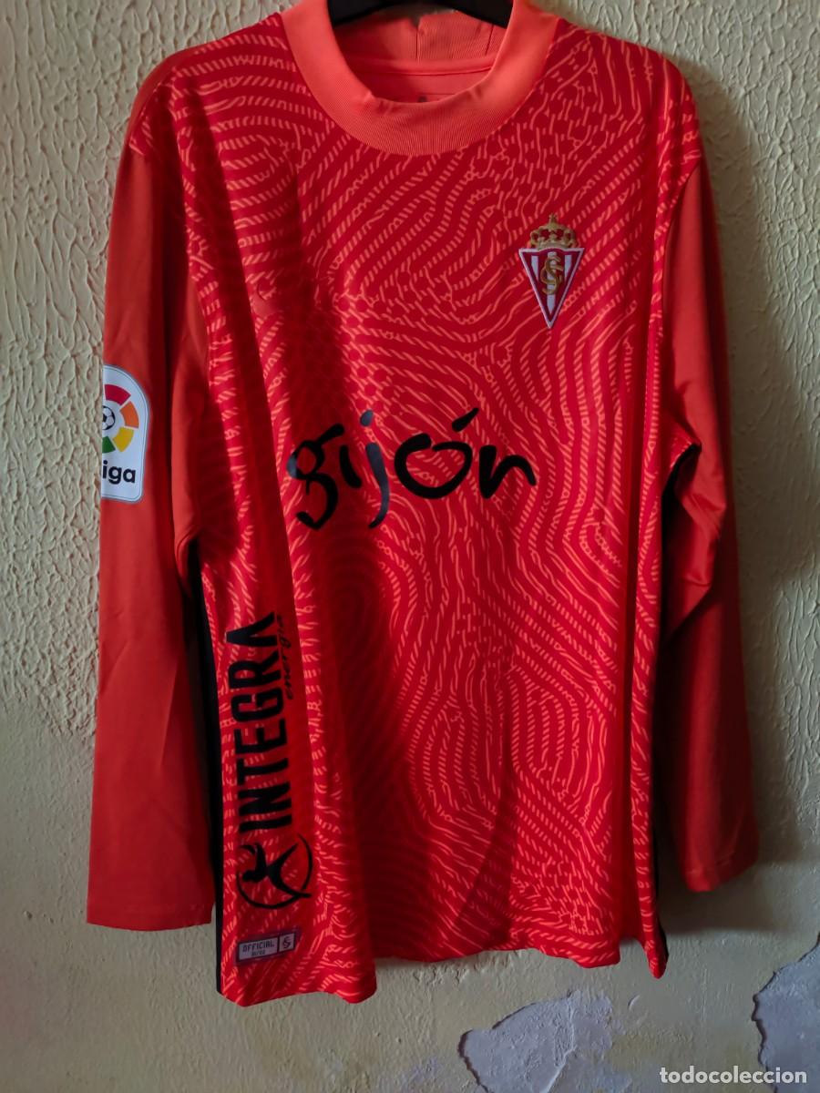 Coleccionismo deportivo: Match worn - Original | Camiseta Futbol | Talla XL | Sporting de Gijon - 1 Christian Joel S&aacute;nchez