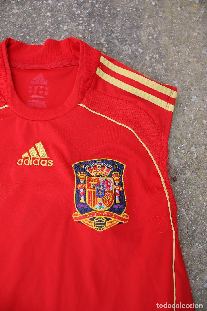 Coleccionismo deportivo: camiseta de futbol espa&ntilde;a manga corta rara adidas- c107