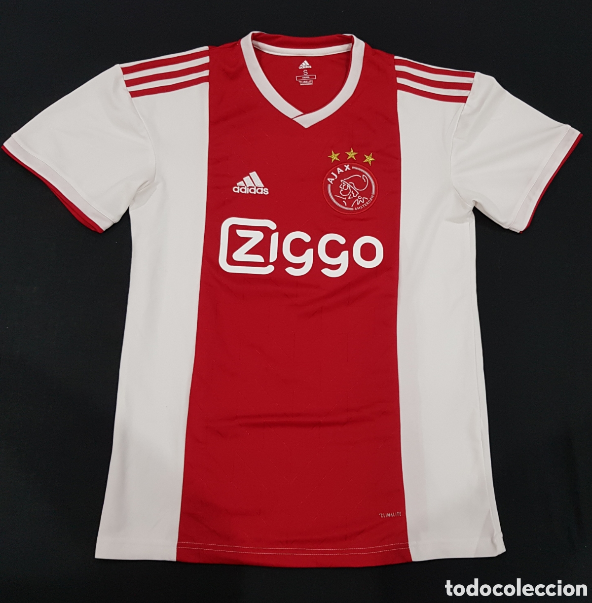 Sports collectibles: CAMISETA 1.&ordf; PRIMERA EQUIPACI&Oacute;N 2018/2019 AJAX AMSTERDAM DE JONG 21 TALLA S PEQUE&Ntilde;A ADIDAS F&Uacute;TBOL