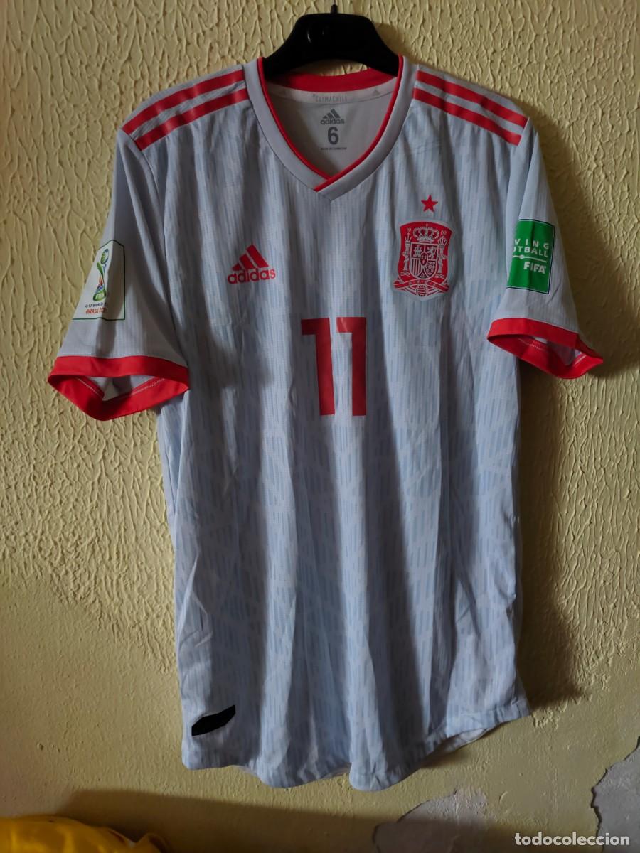 Coleccionismo deportivo: Mundial Player | Original | Camiseta Futbol | Talla 6 - M | Seleccion de Espa&ntilde;a - 11 Oscar Aranda