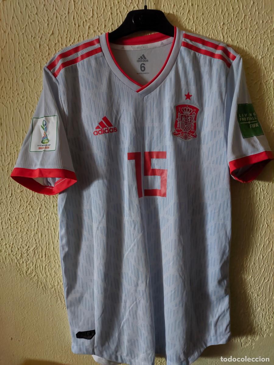 Colecionismo desportivo: Mundial Player | Original | Camiseta Futbol | Talla 6 - M | Seleccion Espa&ntilde;a 17 - 15 Jose Menargues